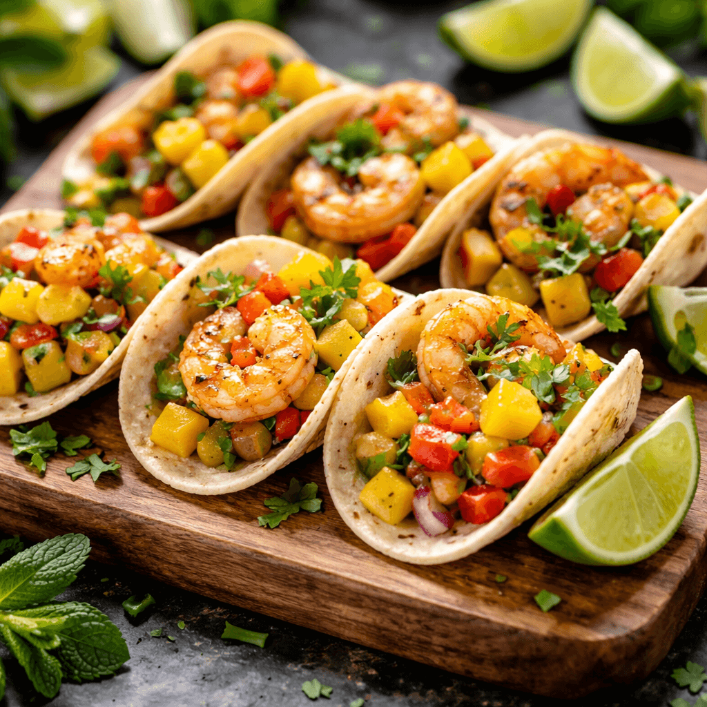 Mini tacos z krewetkami i mango – idealne na Sylwestra