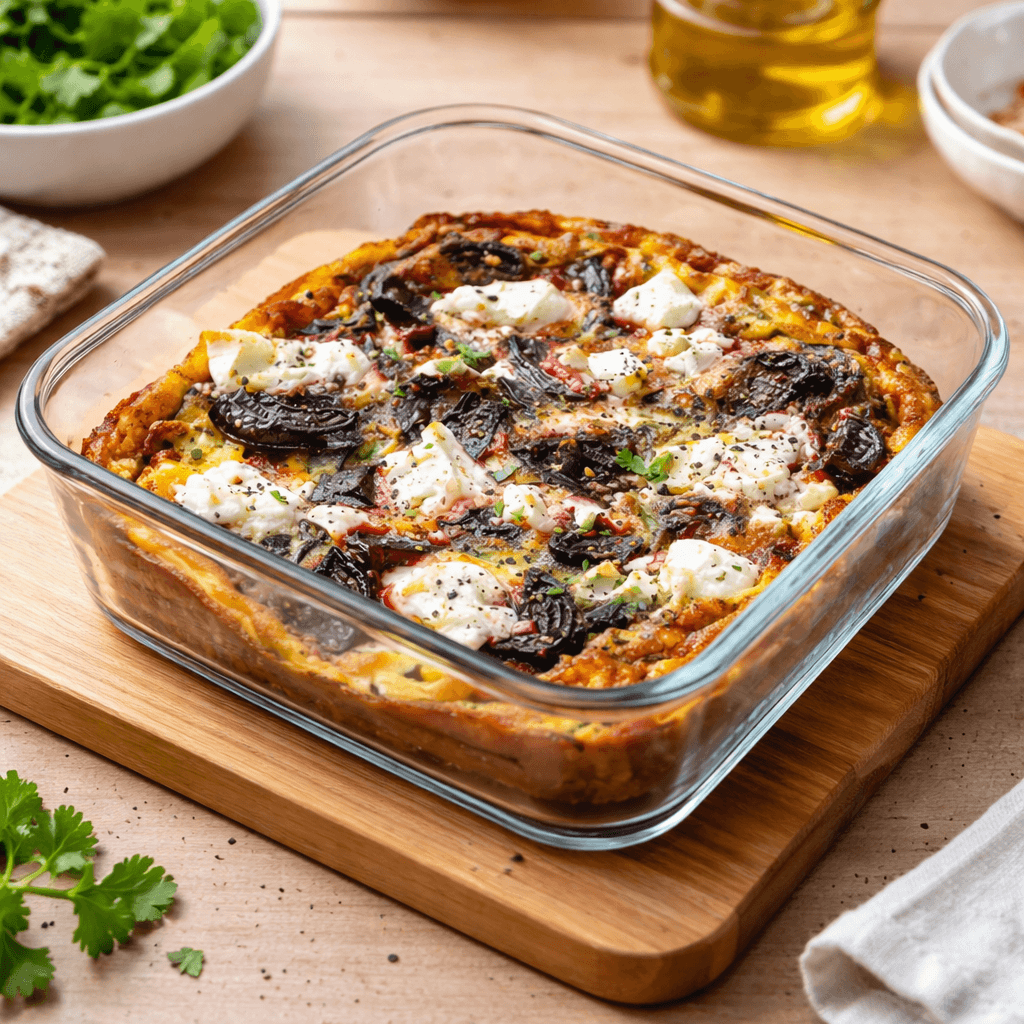 Buraczana frittata z fetą i ziołami