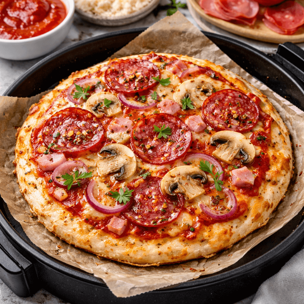 Pizza z serka wiejskiego z airfryera