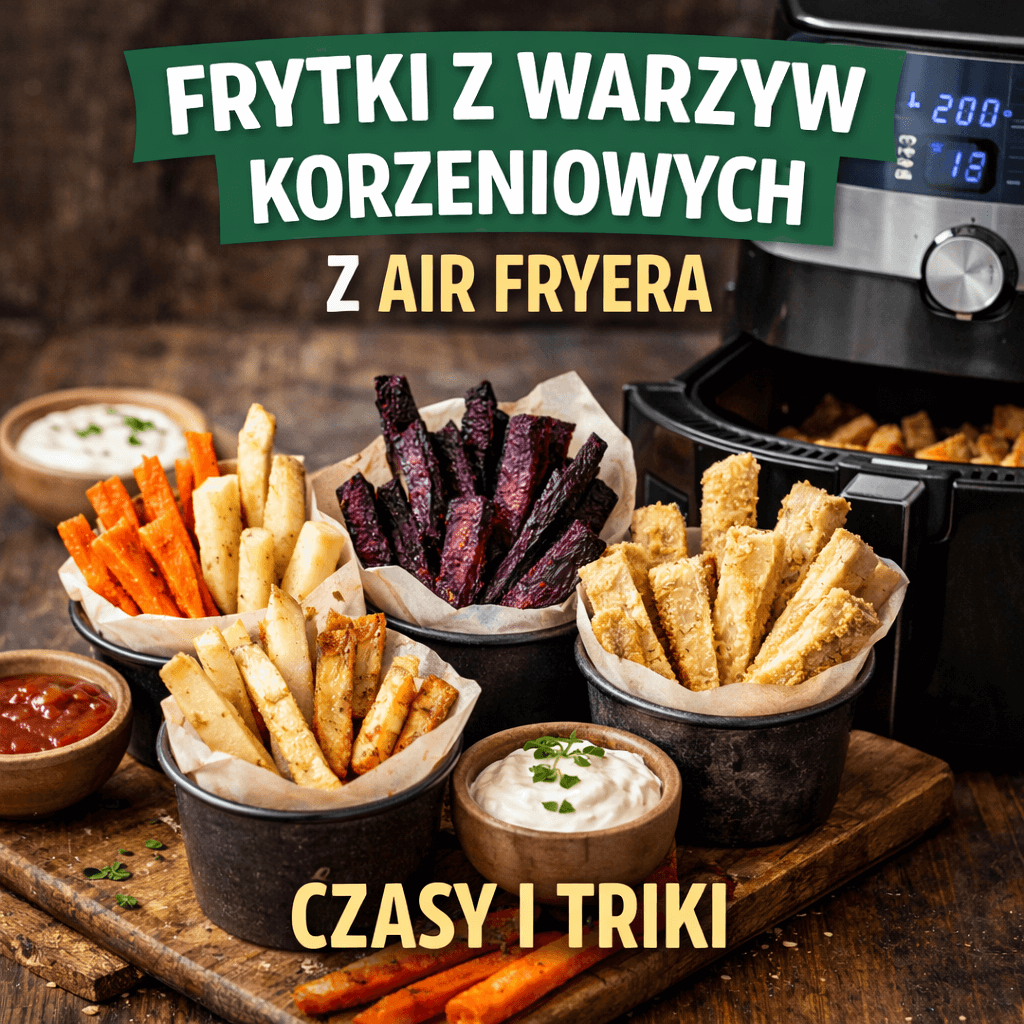 Frytki z warzyw korzeniowych z air fryera